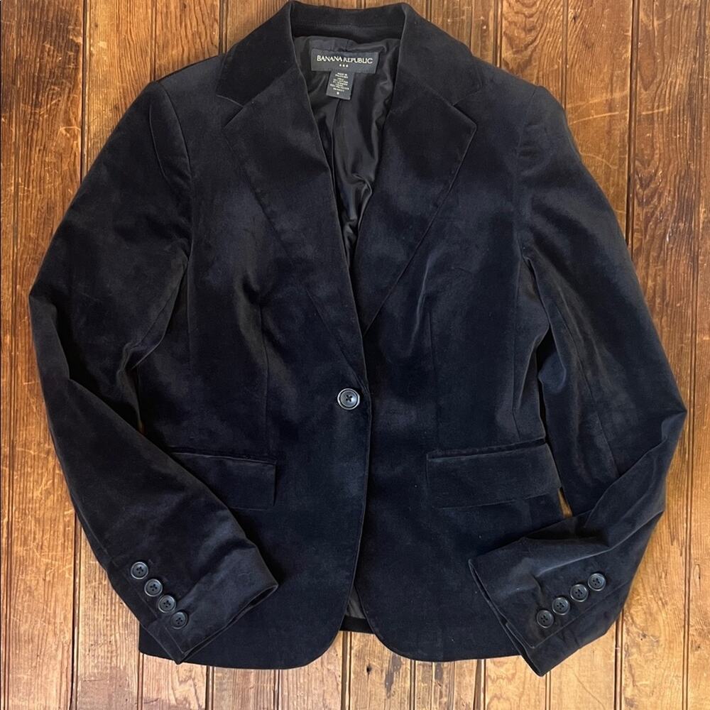 Banana Republic Y2K Women's blazer Dark gray short Velvet Blazer size 8